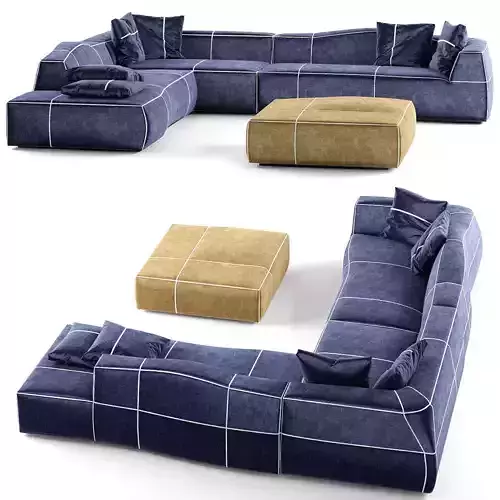 Combination leisure sofa 3D model