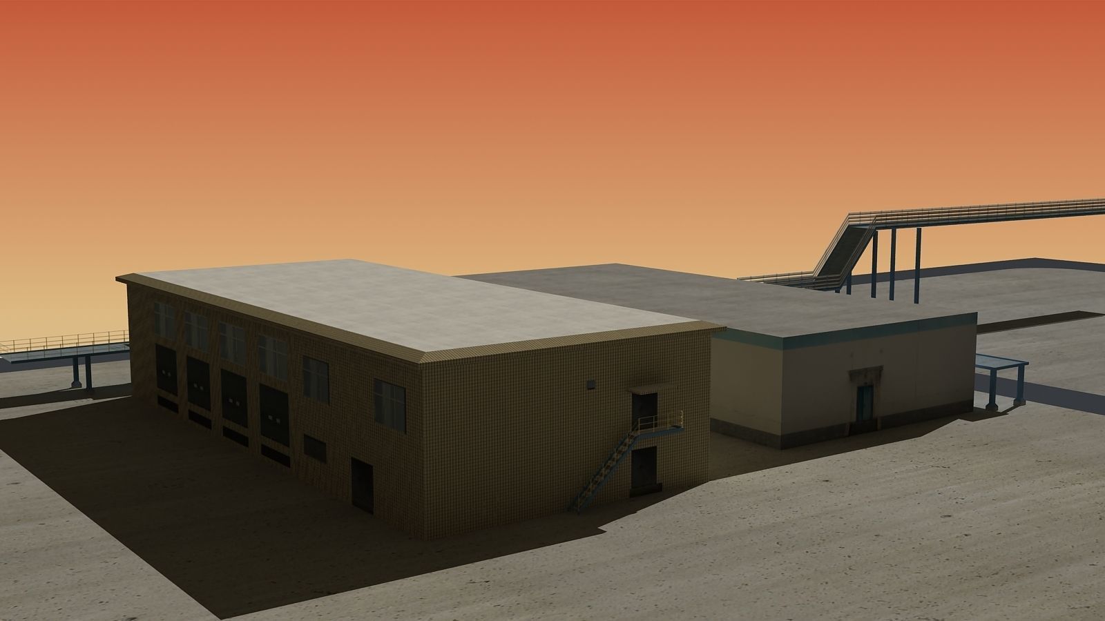 Refinery oil Low-poly 3D model_9