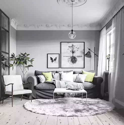 Scandinavian swedish modern living room