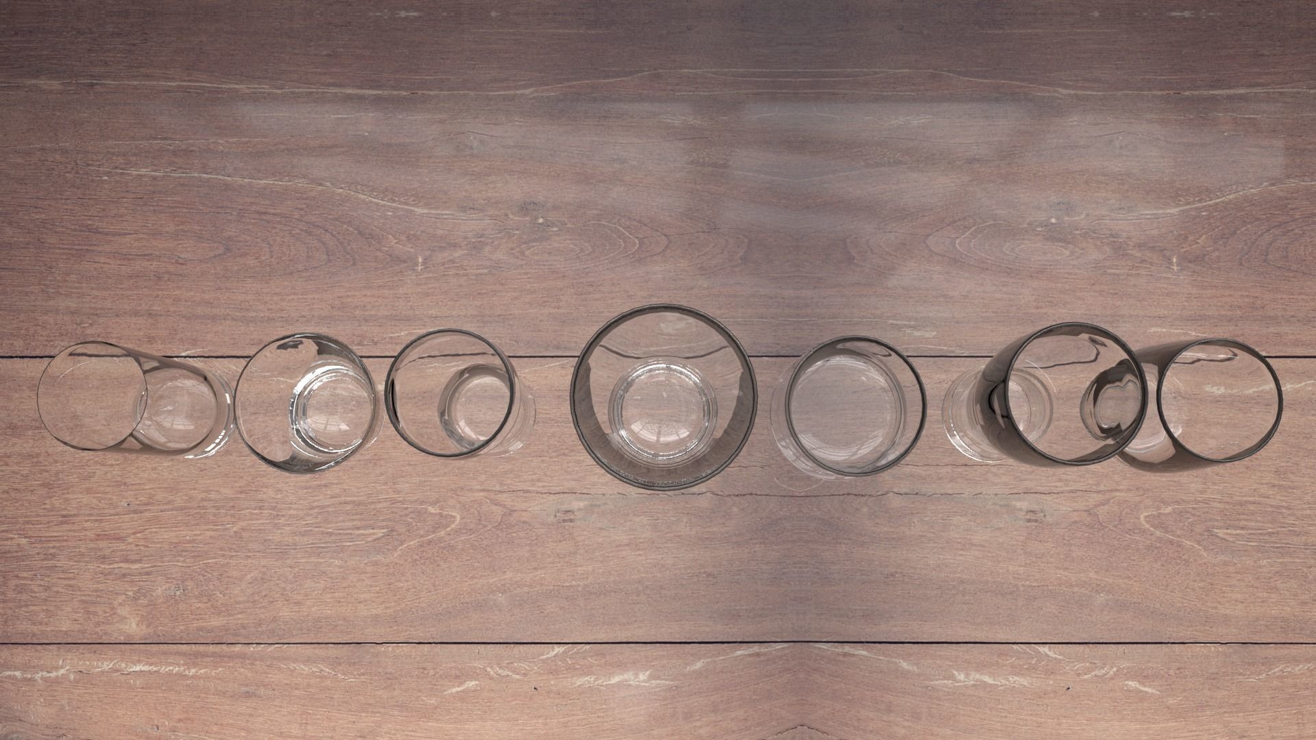 Water Glass Set Low-poly 3D model_5