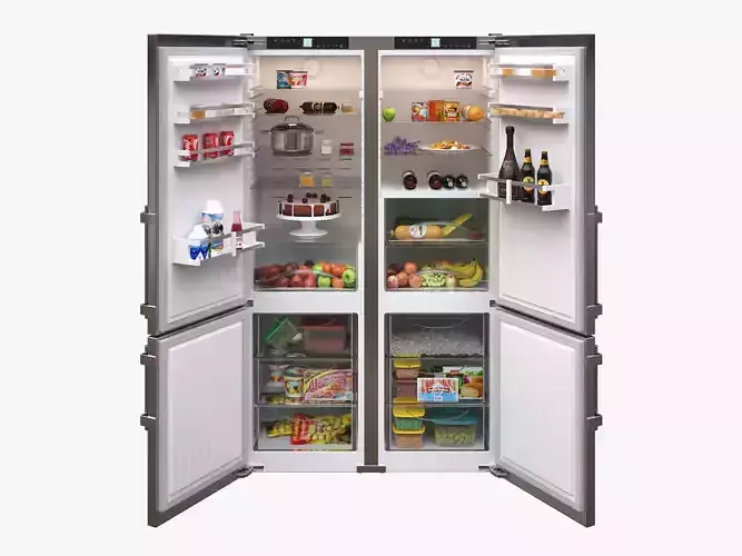 Liebherr fridge CS 1321 and CBS 1360 combined with food 3D model