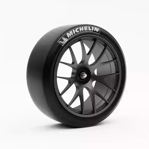Wheel Racing BBS with Slik Tire 3D model