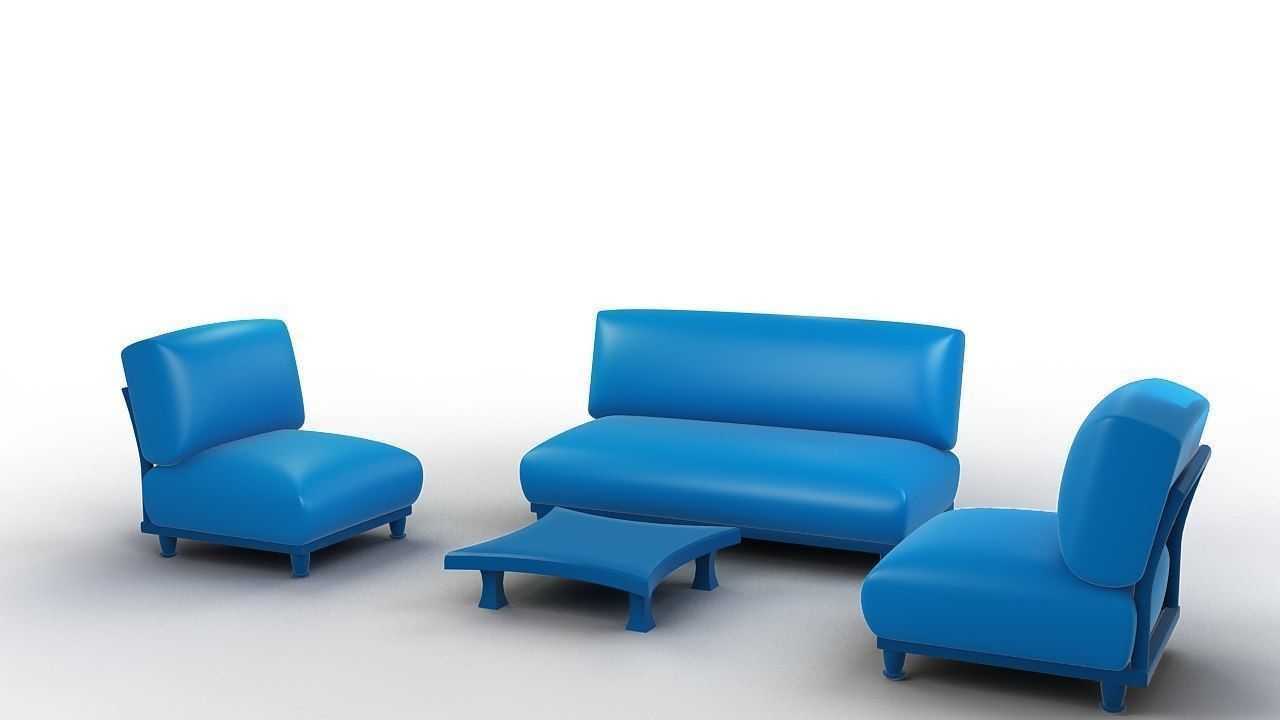 Cartoon Armchair  3D model_1