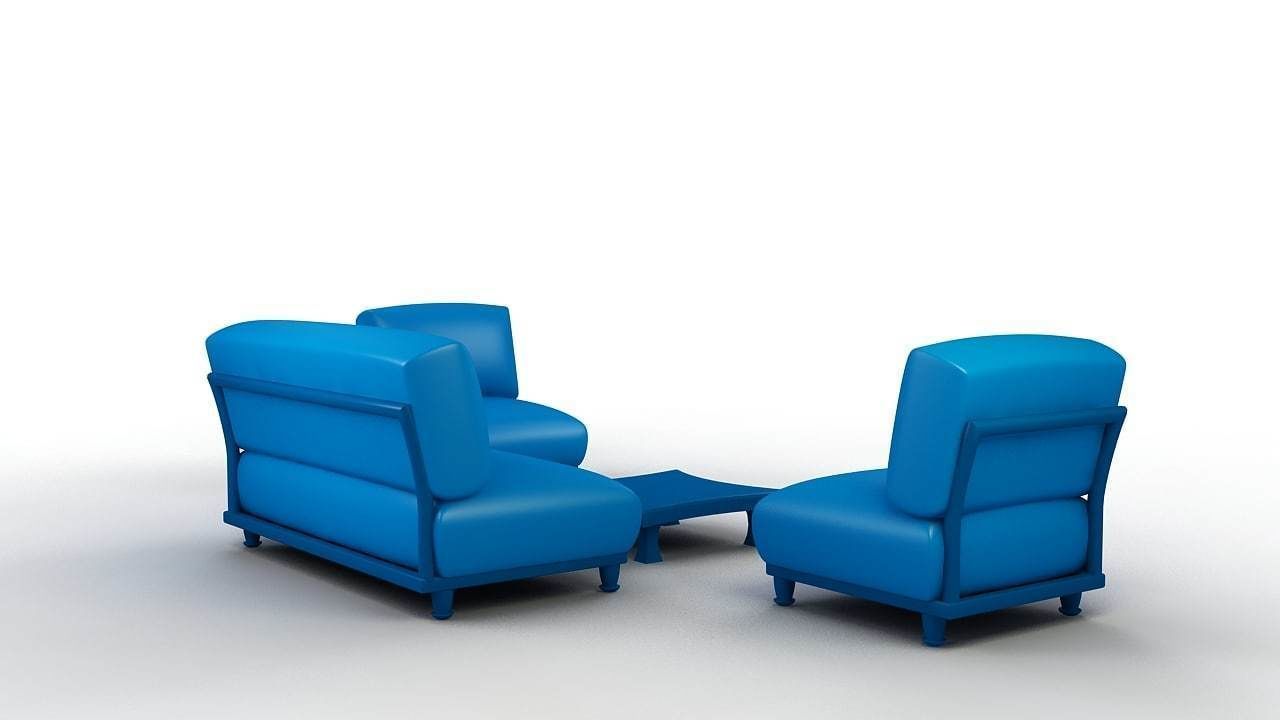 Cartoon Armchair  3D model_2