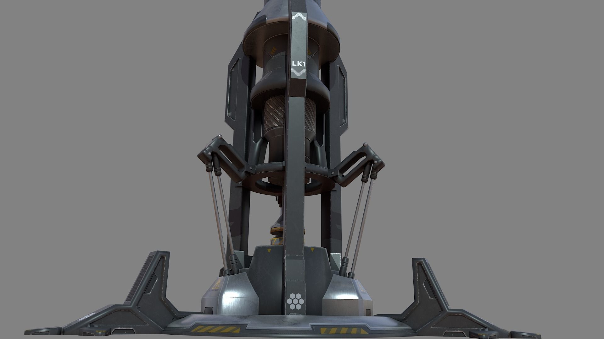 Sci Fi Resource Extractor Low-poly 3D model_6