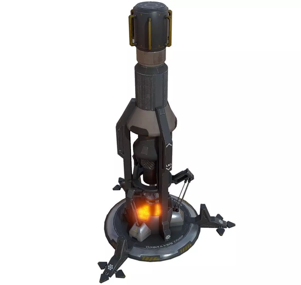 Sci Fi Resource Extractor Low-poly 3D model_0