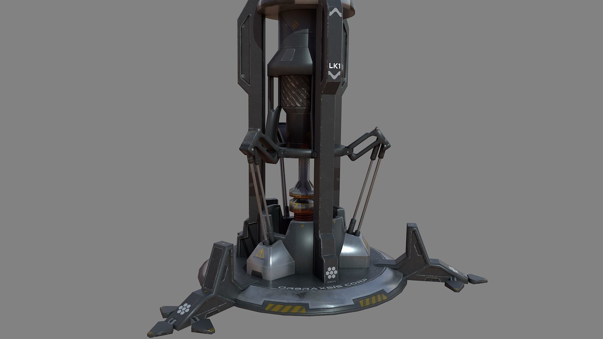 Sci Fi Resource Extractor Low-poly 3D model_5