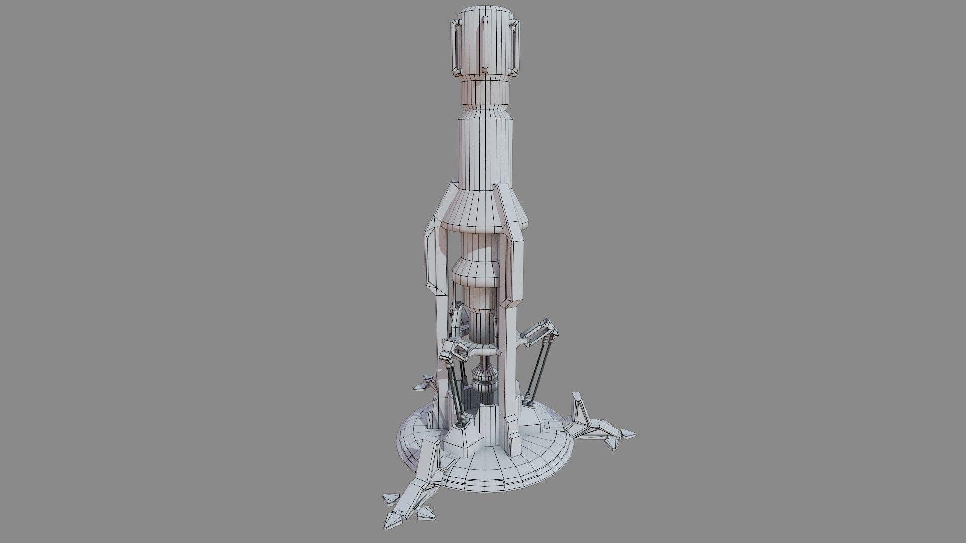 Sci Fi Resource Extractor Low-poly 3D model_8