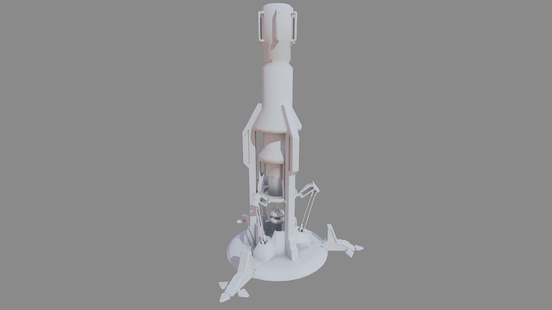 Sci Fi Resource Extractor Low-poly 3D model_7