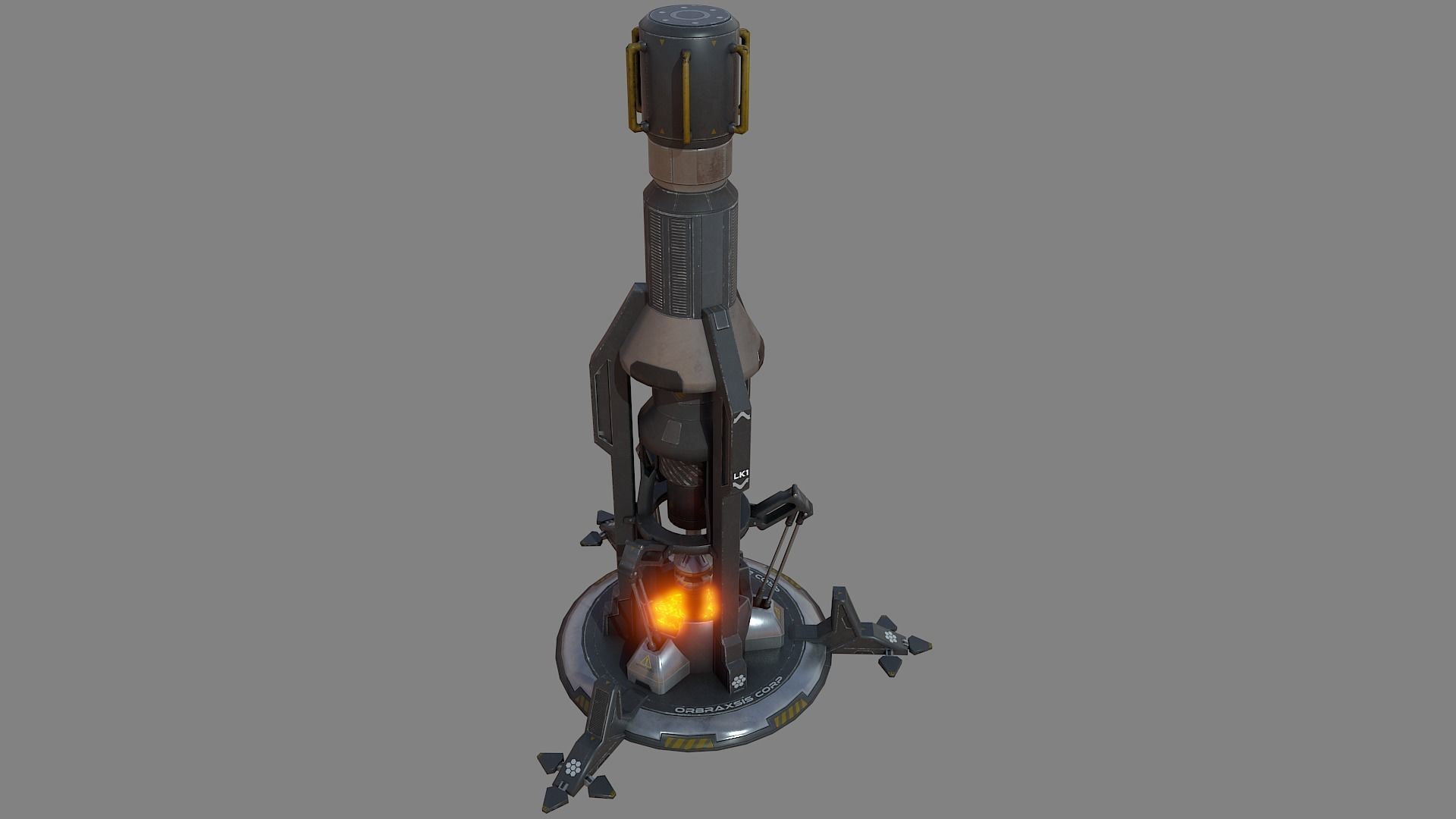 Sci Fi Resource Extractor Low-poly 3D model_2
