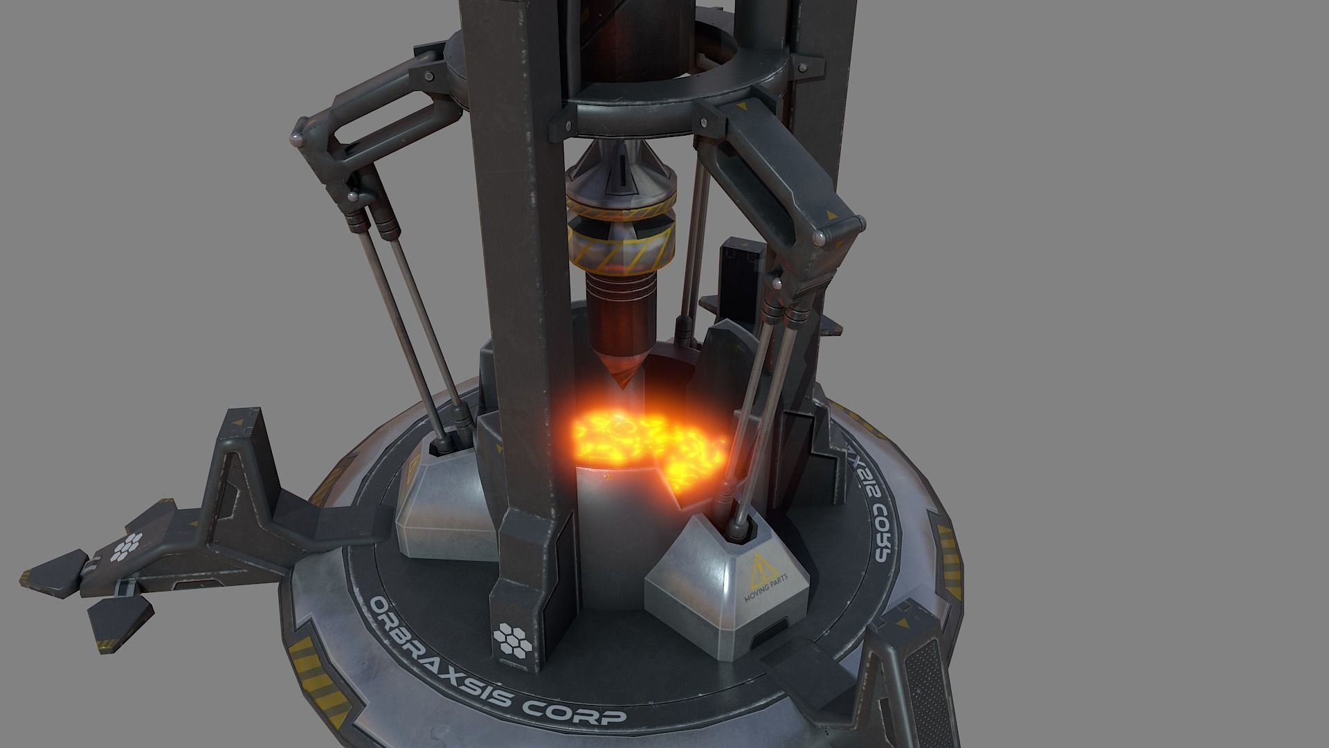 Sci Fi Resource Extractor Low-poly 3D model_4