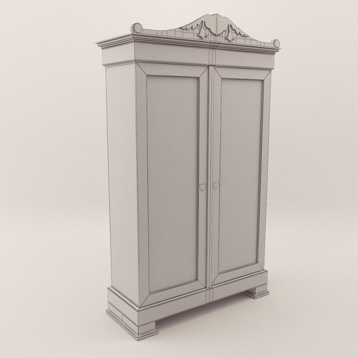 Classicistic vitrine - Austria around 1800 3D model_3