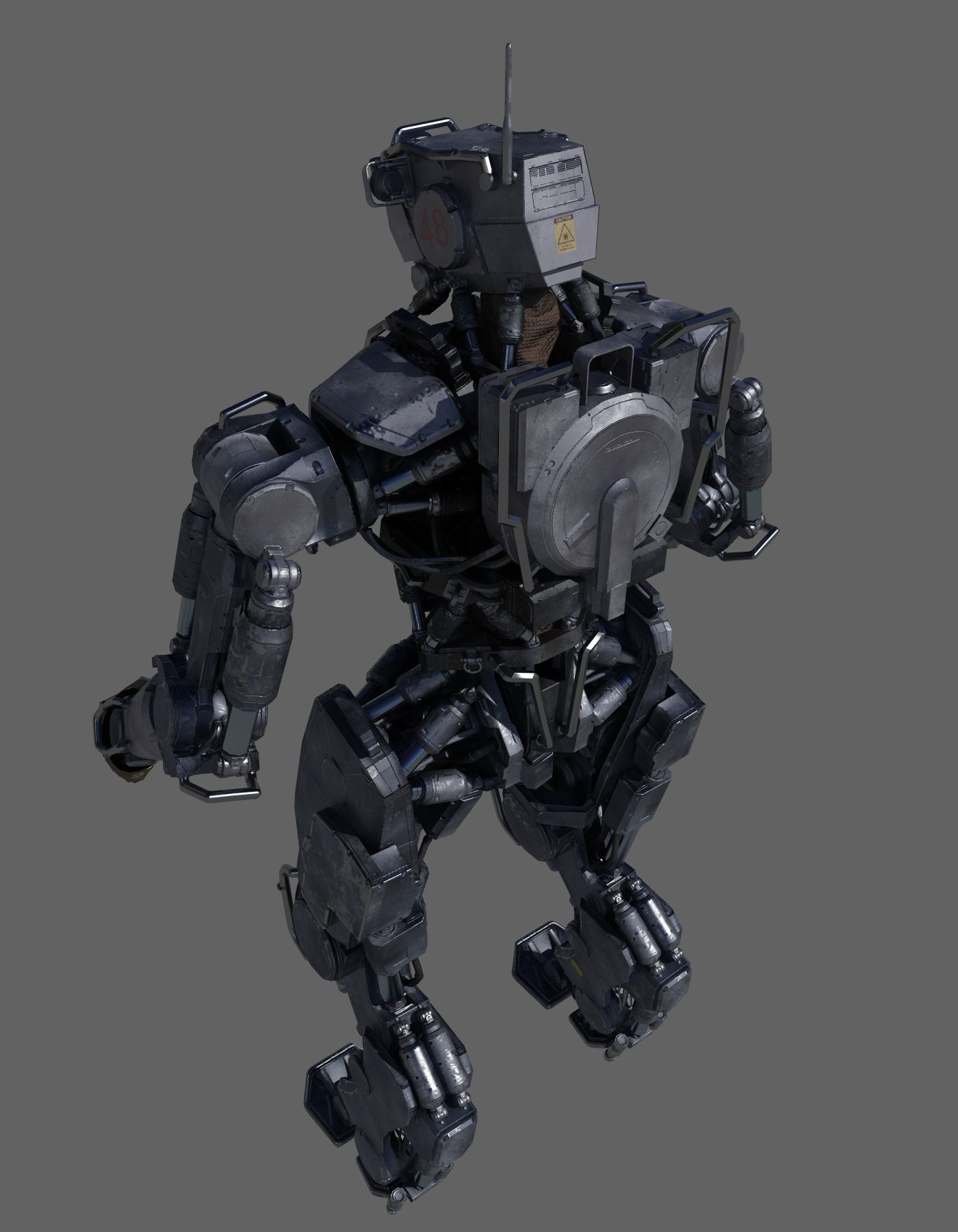 R-Soldier mid poly Low-poly 3D model_2