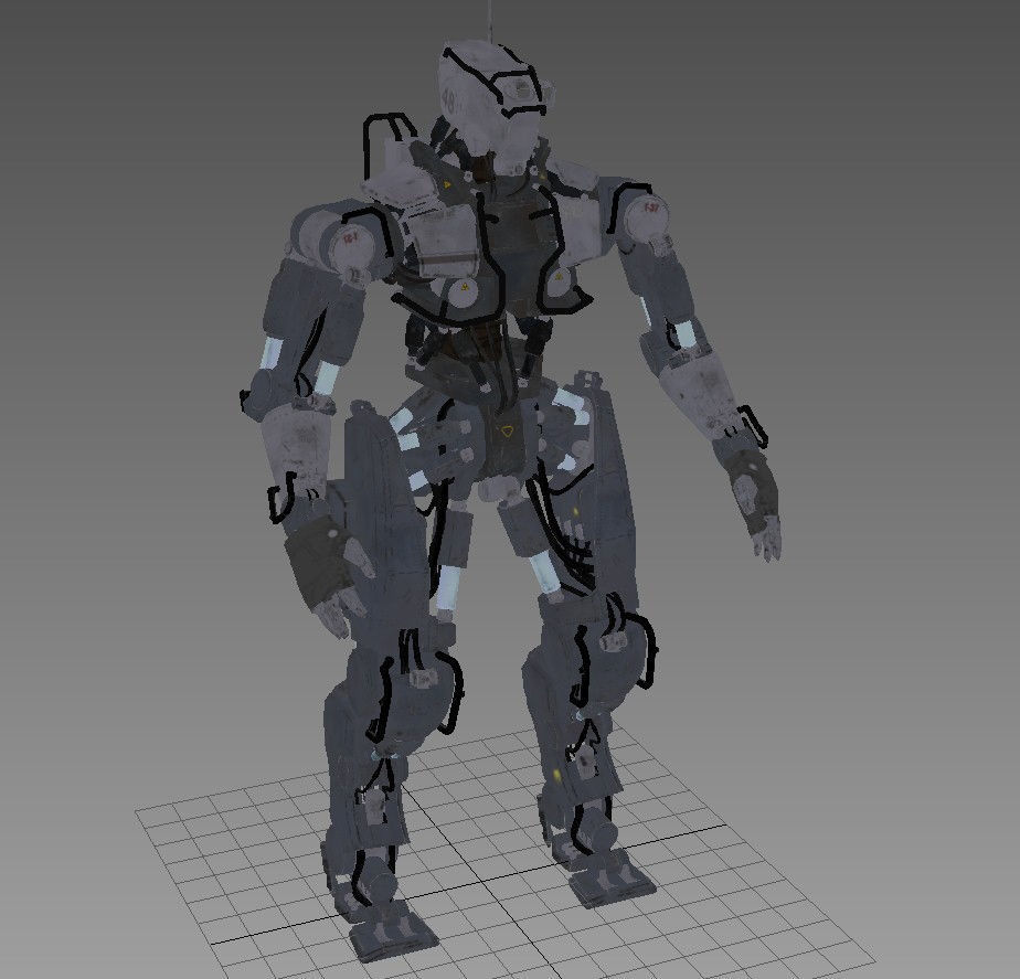 R-Soldier mid poly Low-poly 3D model_4