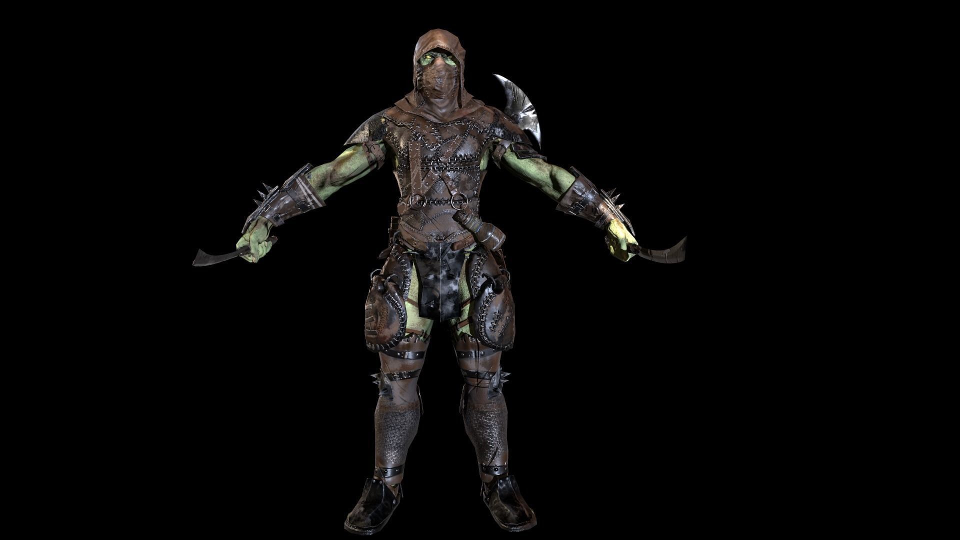 orks assasin Low-poly 3D model_9