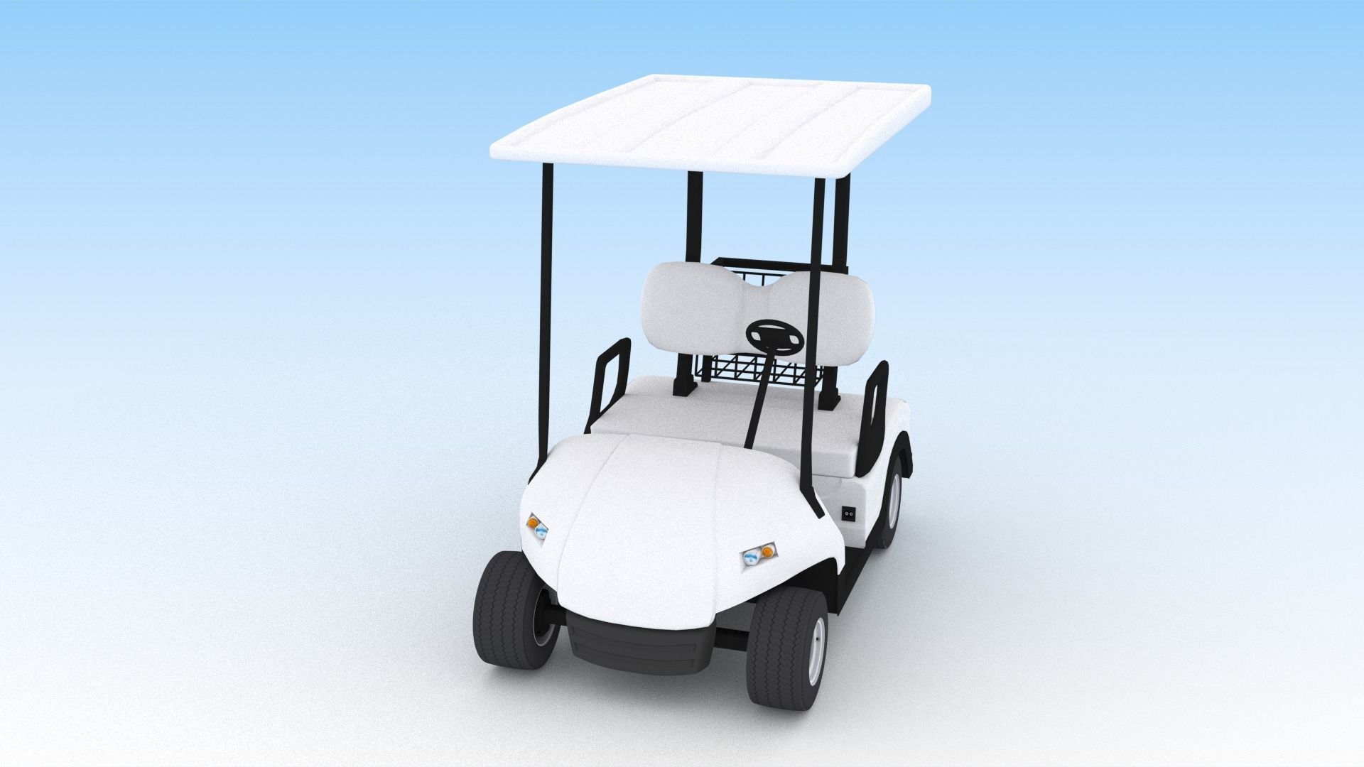 Golf cart 3D model_2