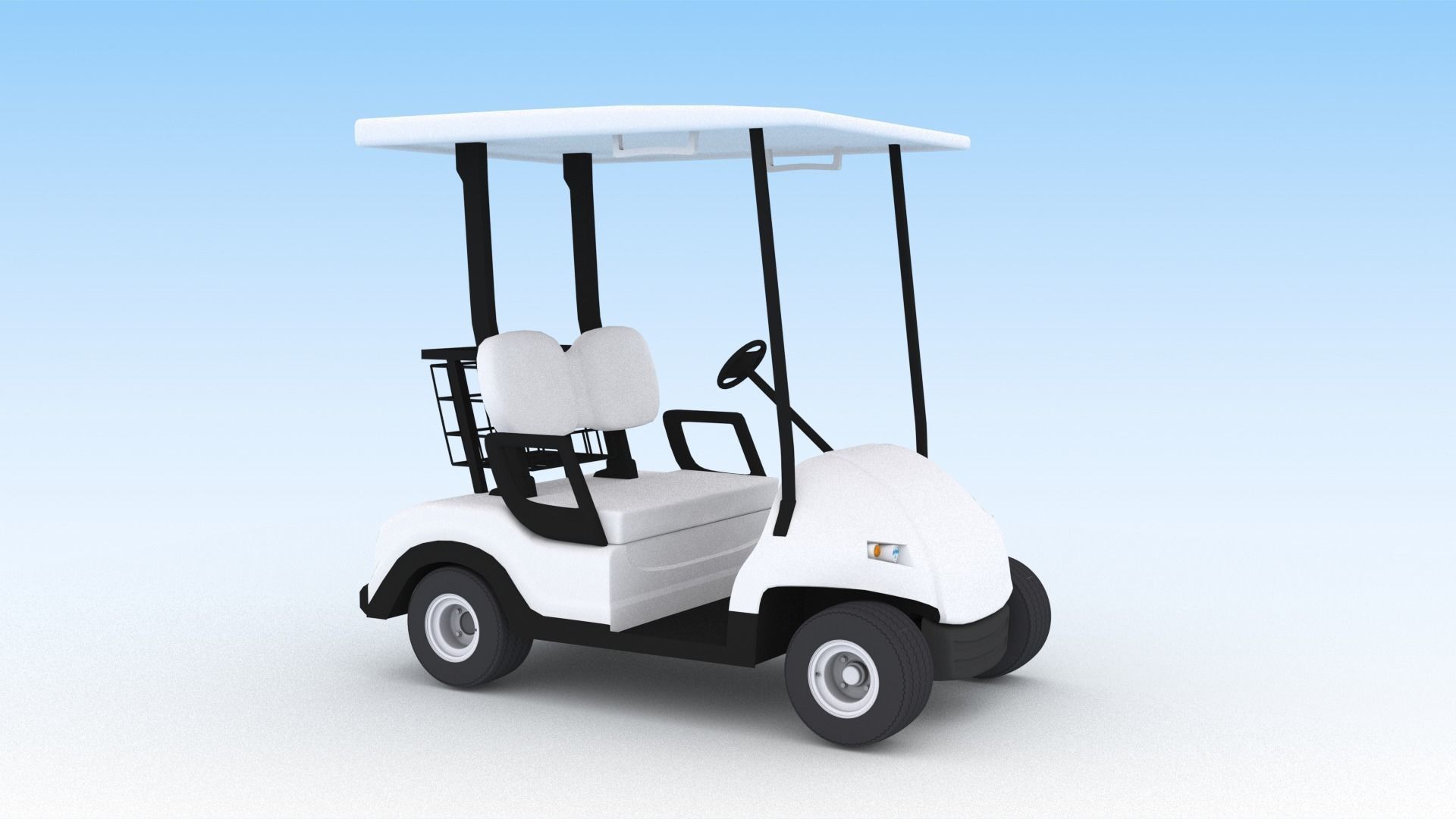 Golf cart 3D model_1