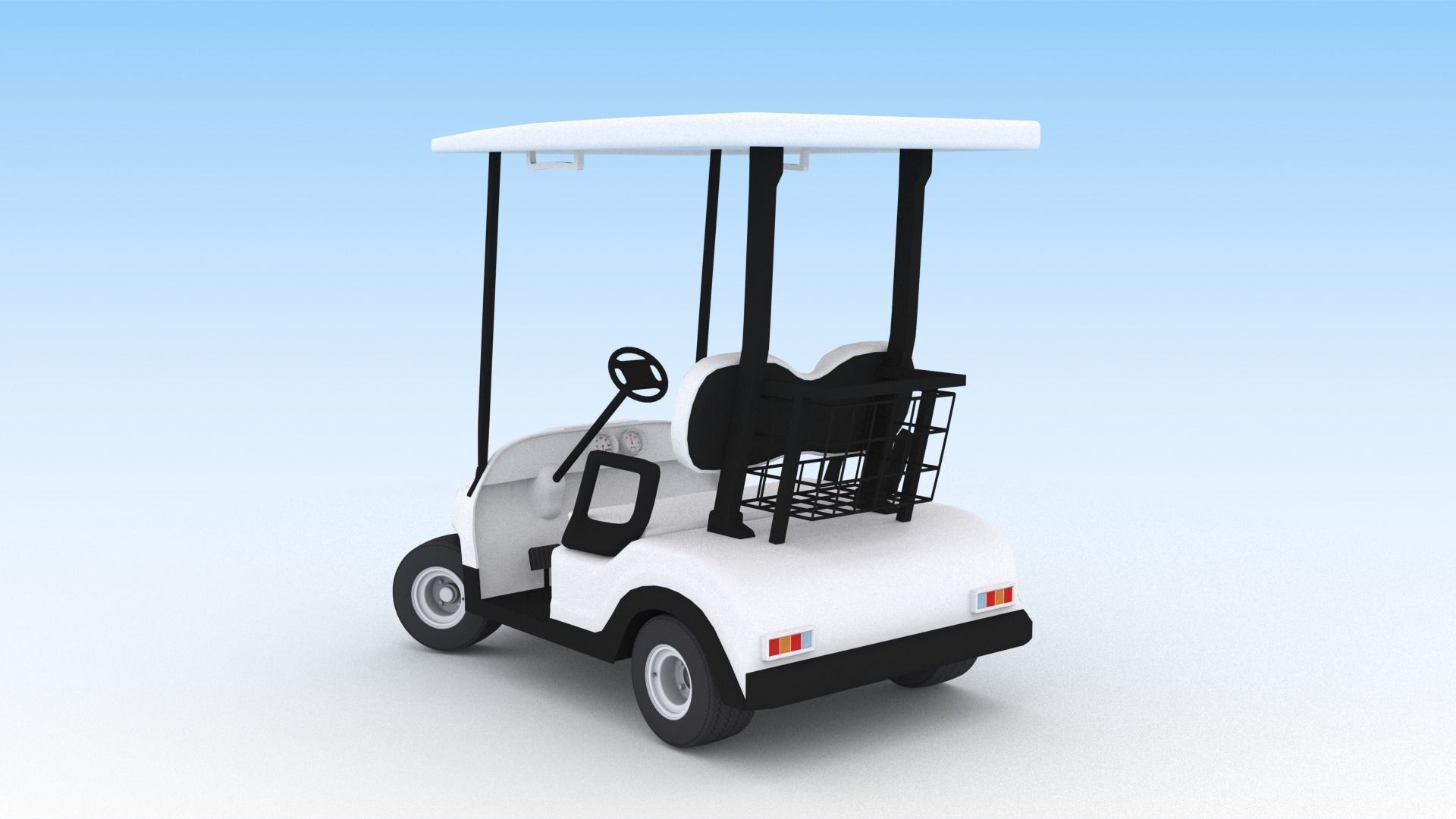 Golf cart 3D model_3