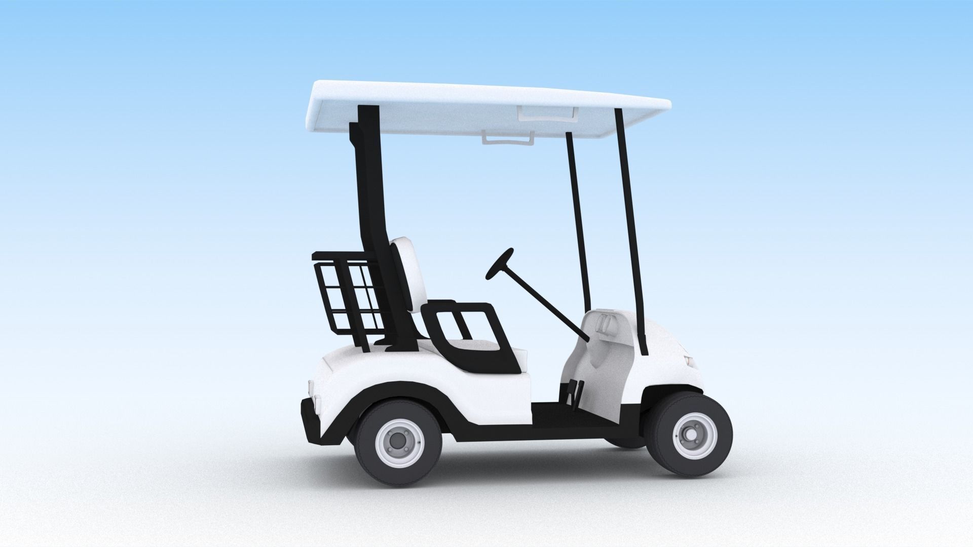 Golf cart 3D model_4