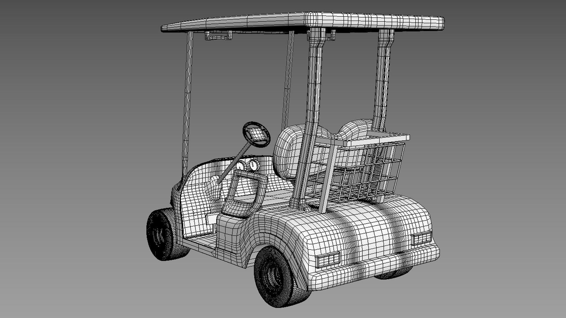 Golf cart 3D model_11