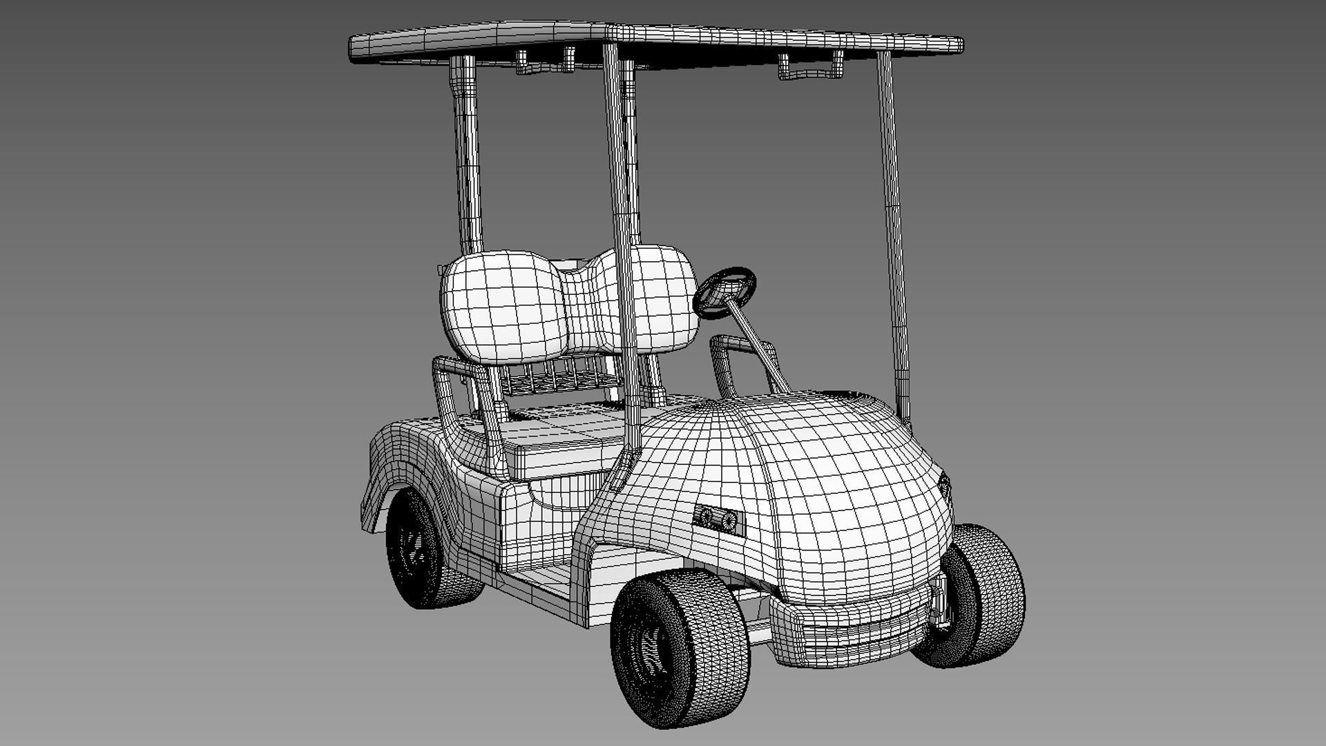 Golf cart 3D model_9