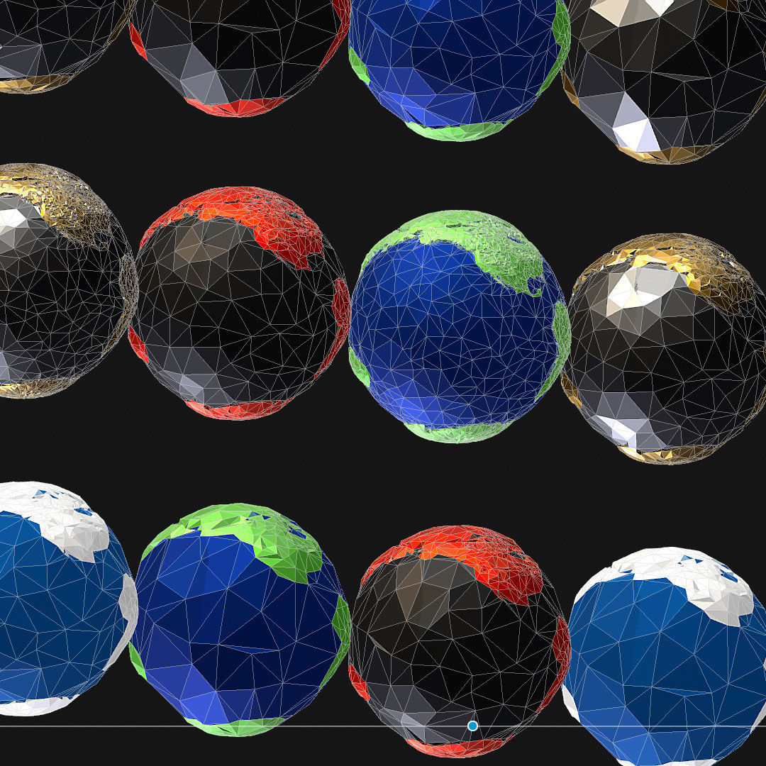 16 Animated Low Polygon Art Planets Earths Low-poly 3D model_80