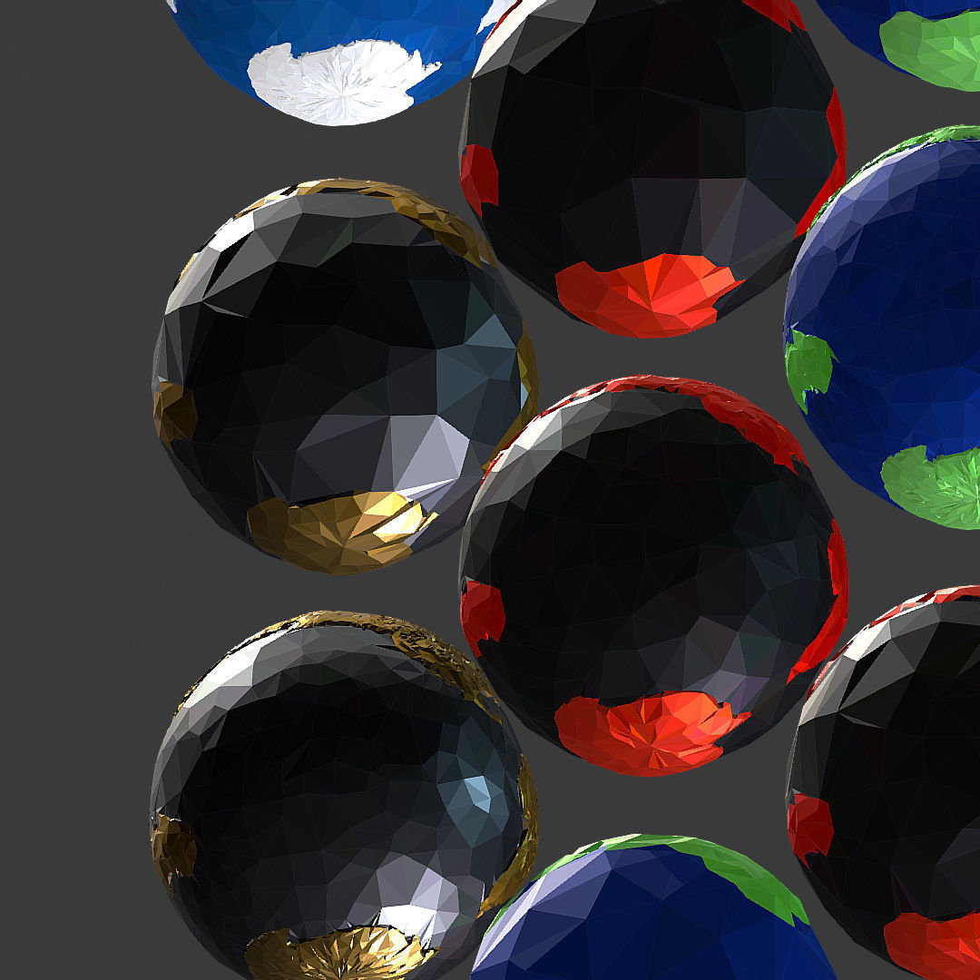 16 Animated Low Polygon Art Planets Earths Low-poly 3D model_54