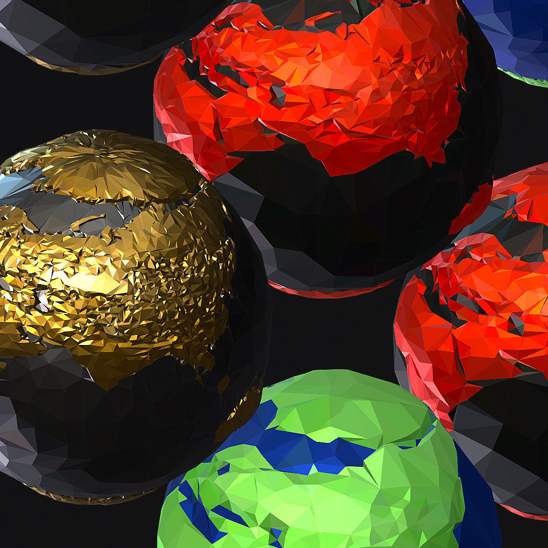 16 Animated Low Polygon Art Planets Earths Low-poly 3D model_52