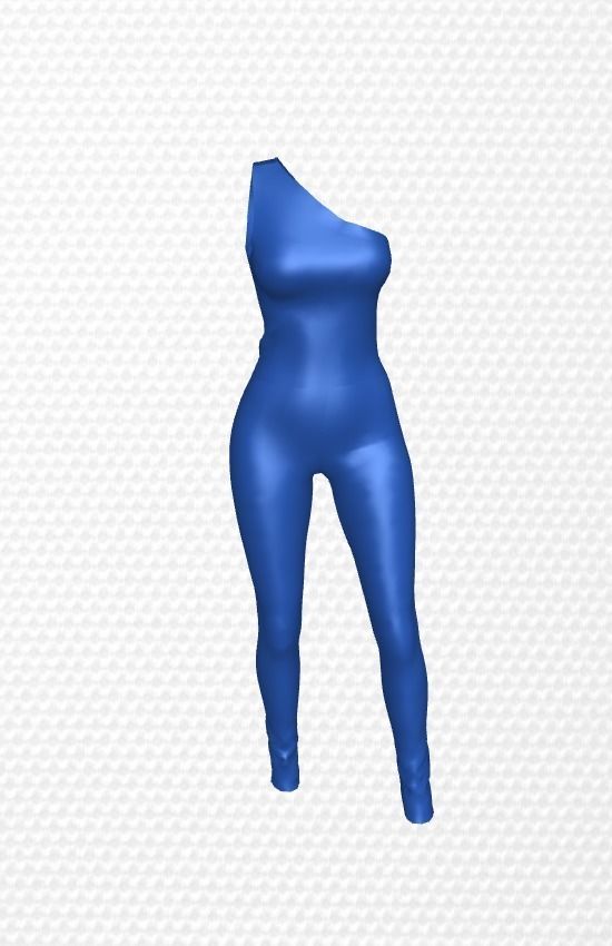 macaquito one shoulder jumpsuit Low-poly 3D model_2