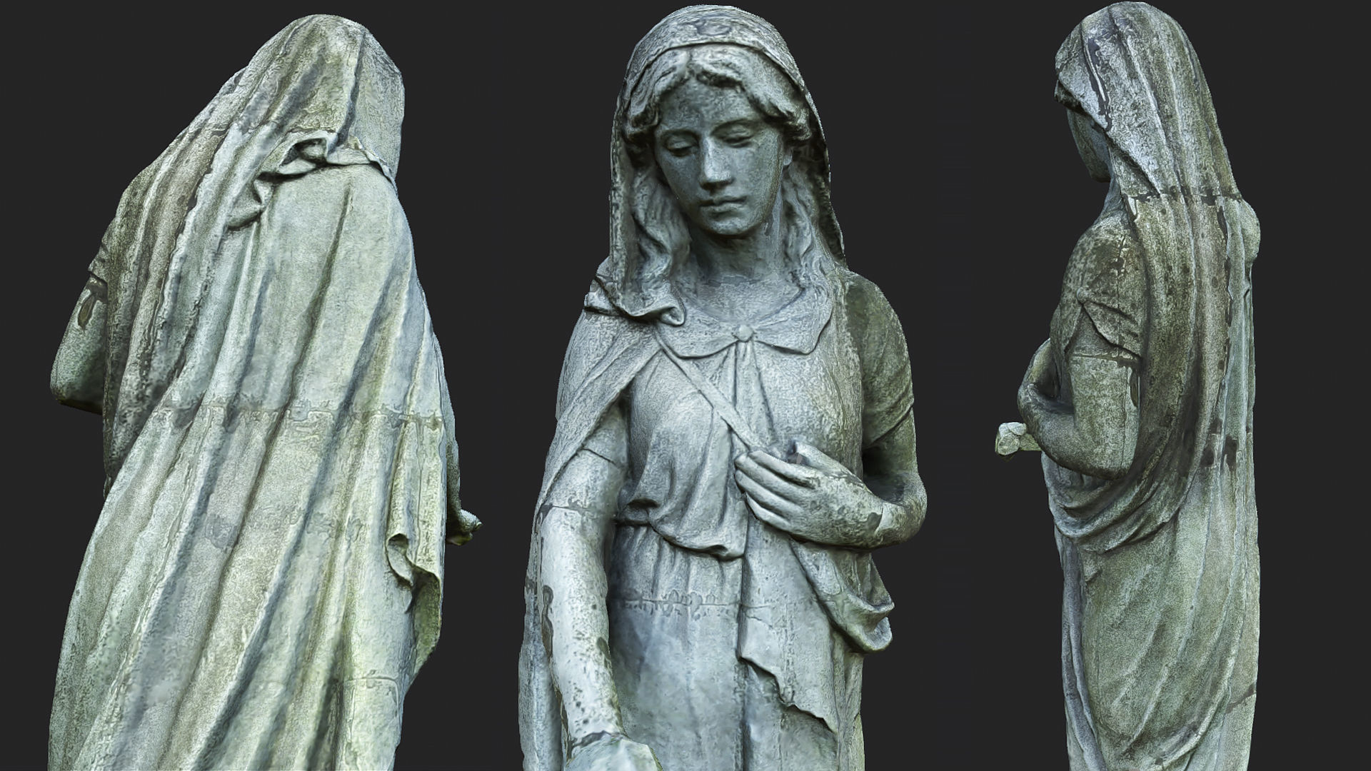 Statue of Sorrow PBR Low-poly 3D model_2