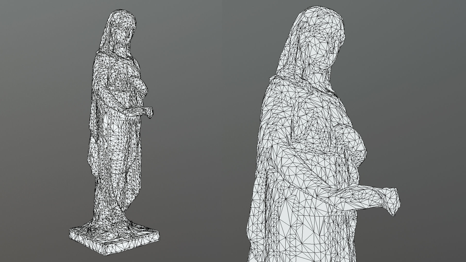 Statue of Sorrow PBR Low-poly 3D model_4