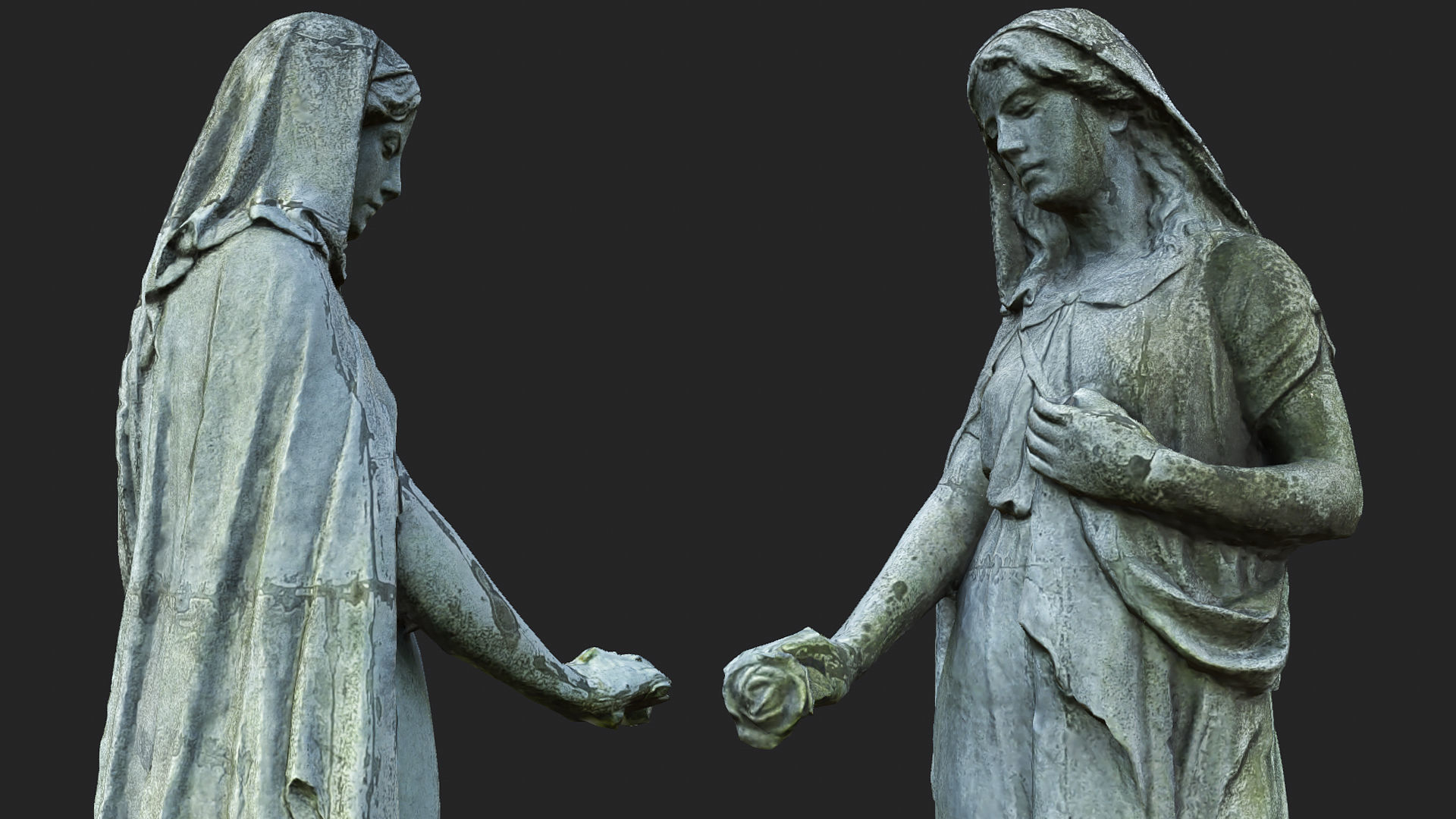 Statue of Sorrow PBR Low-poly 3D model_3