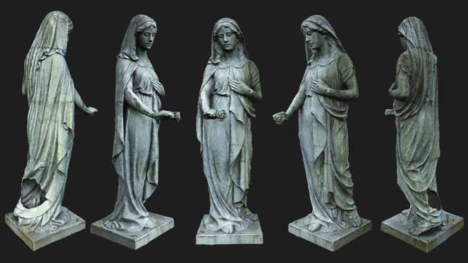 Statue of Sorrow PBR Low-poly 3D model