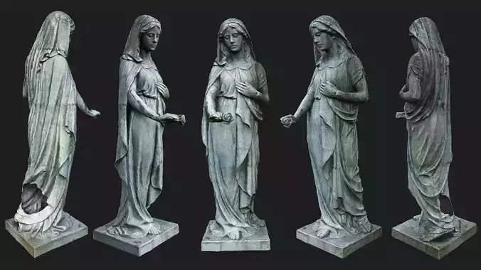 Statue of Sorrow PBR Low-poly 3D model
