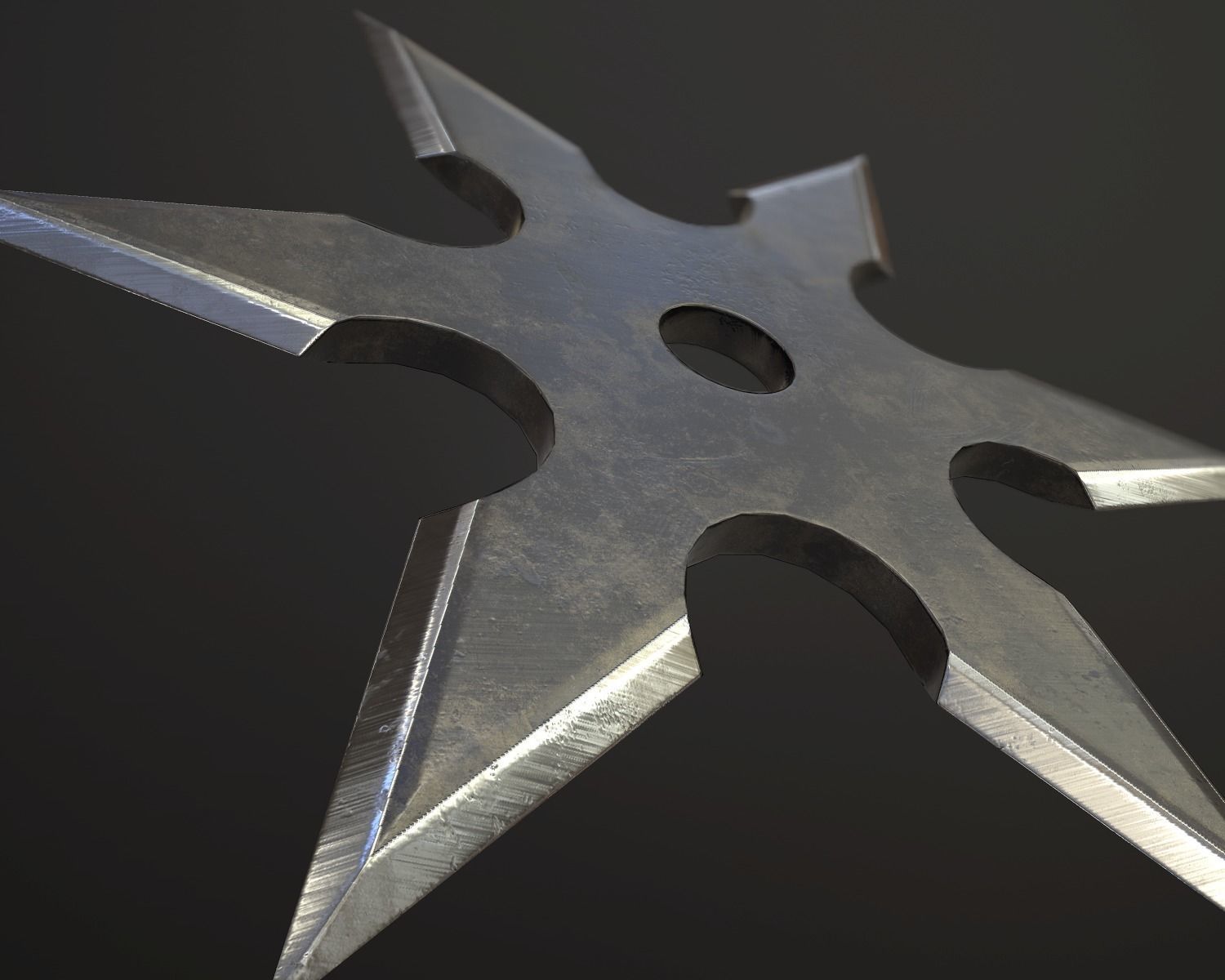 Suriken Ninja weapon Low-poly 3D model_2
