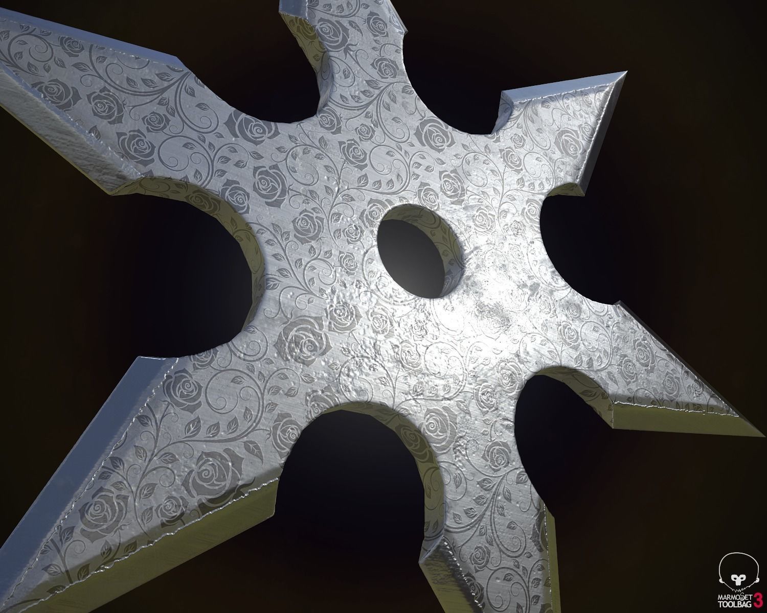 Suriken Ninja weapon Low-poly 3D model_4