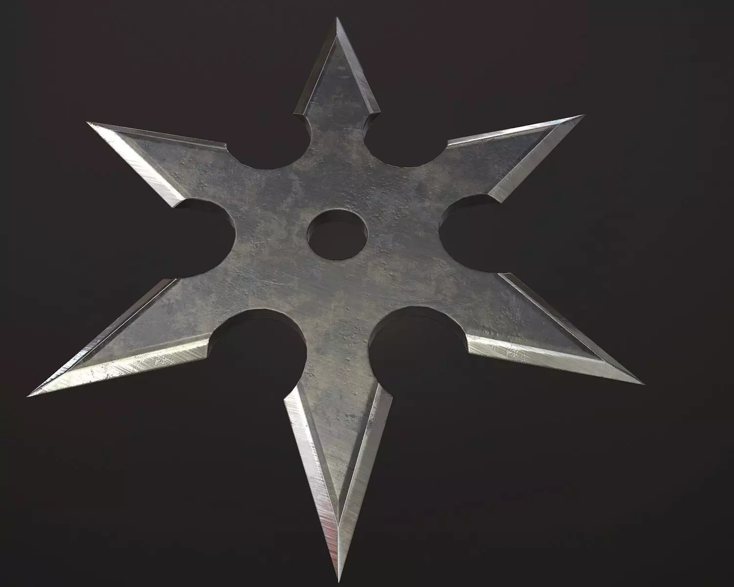 Suriken Ninja weapon Low-poly 3D model_0