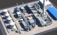 Refinery power plant Low-poly 3D model_2