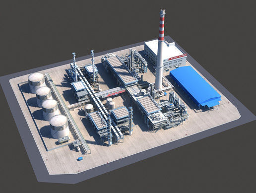 Refinery power plant Low-poly 3D model_11