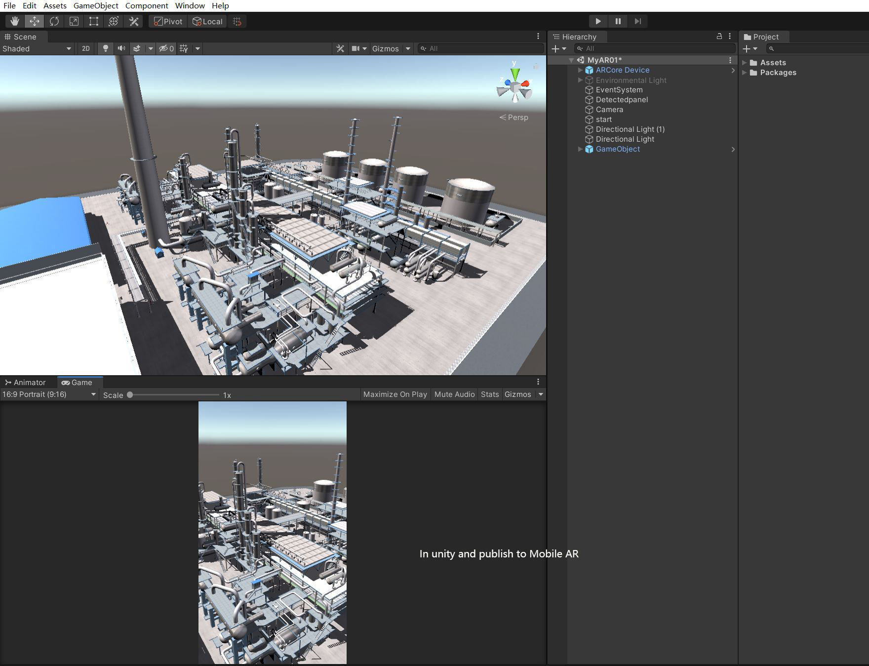 Refinery power plant Low-poly 3D model_8