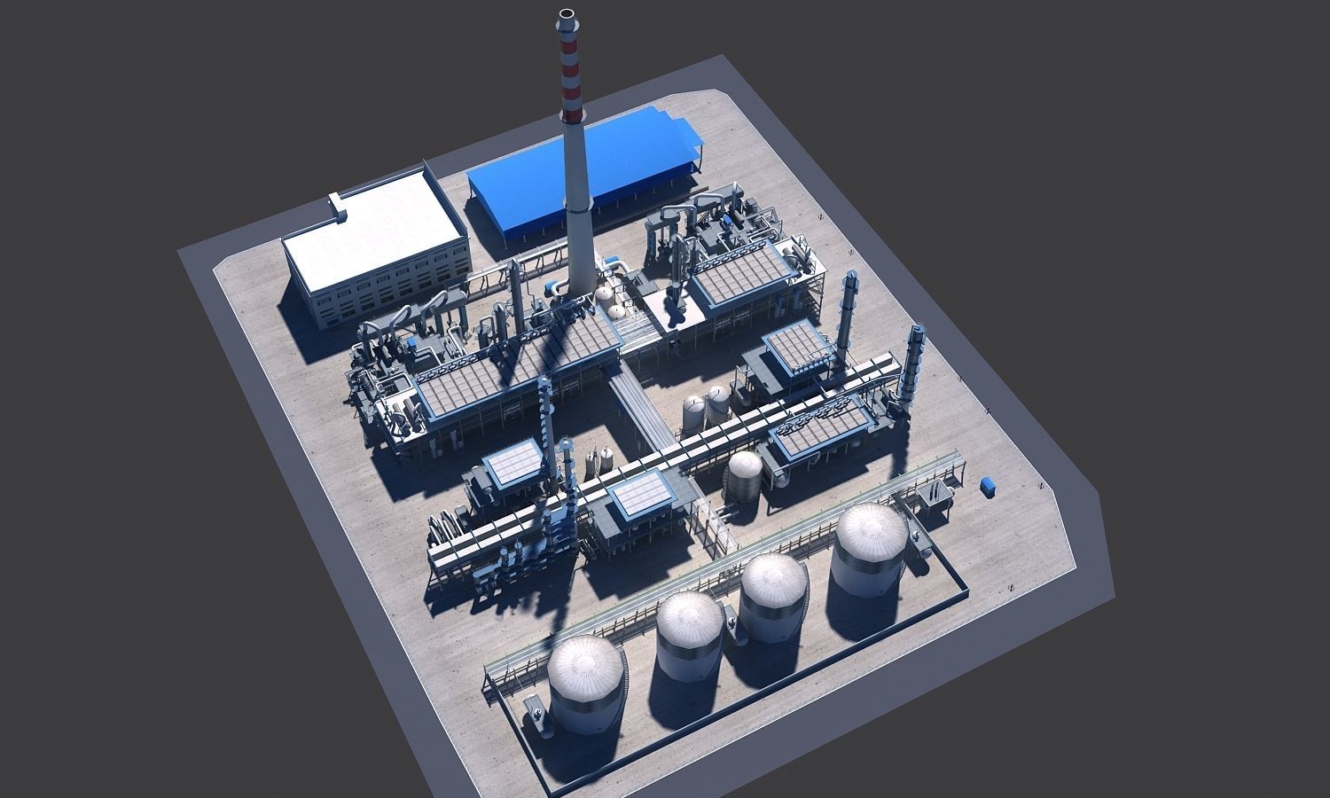 Refinery power plant Low-poly 3D model_23