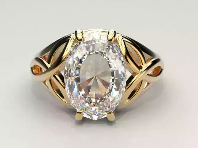 Ring with the symbol of trikvet