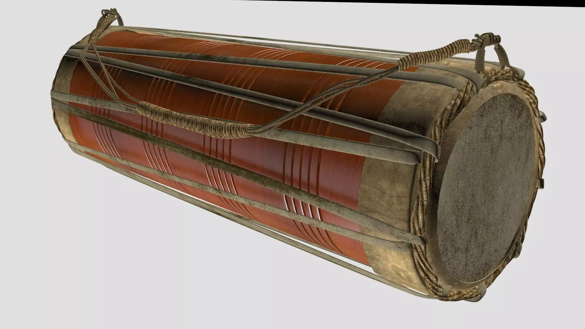 Traditional drum 3D model_0