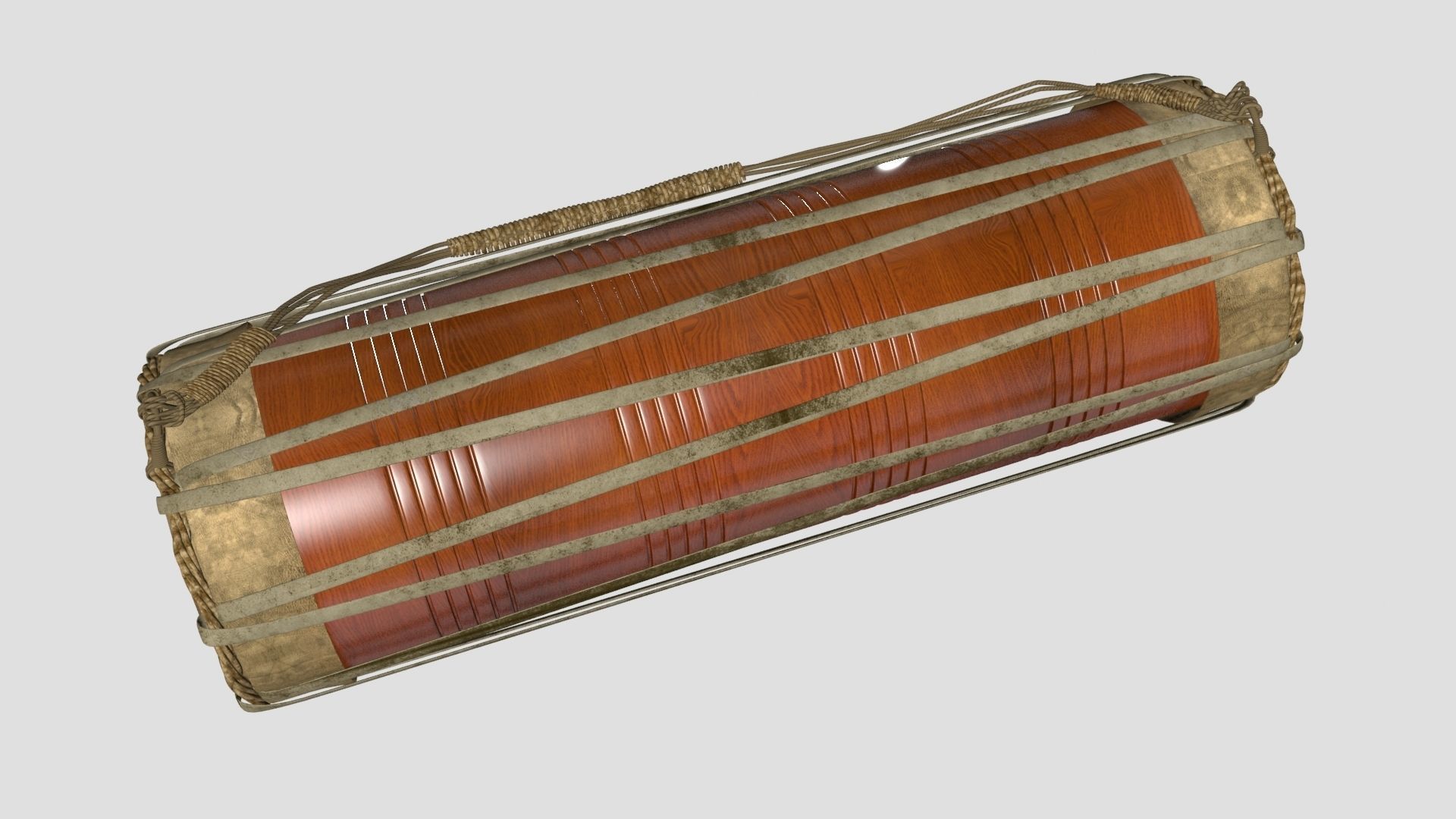 Traditional drum 3D model_1