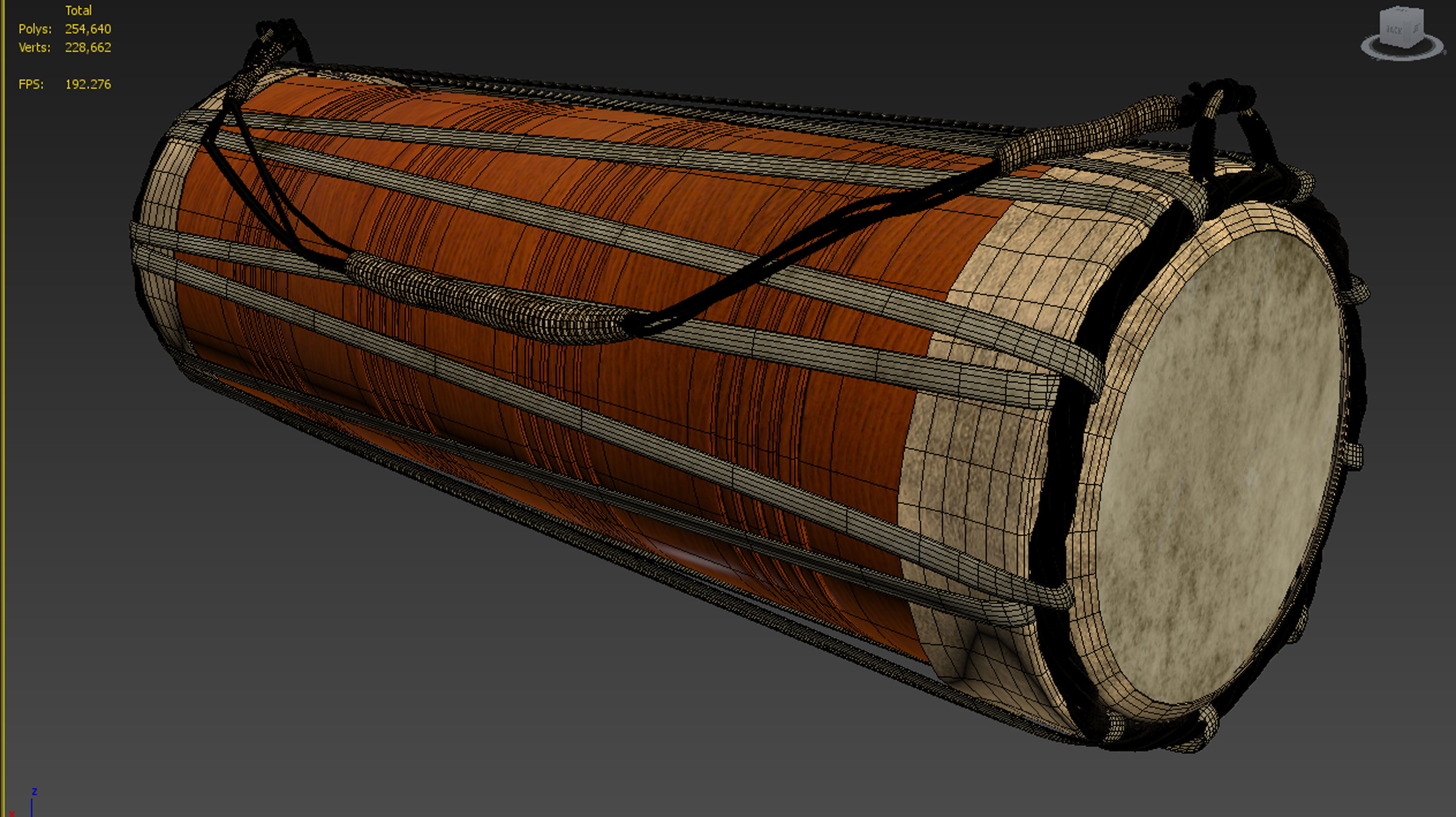 Traditional drum 3D model_6