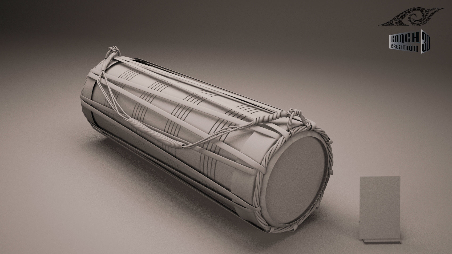Traditional drum 3D model_9
