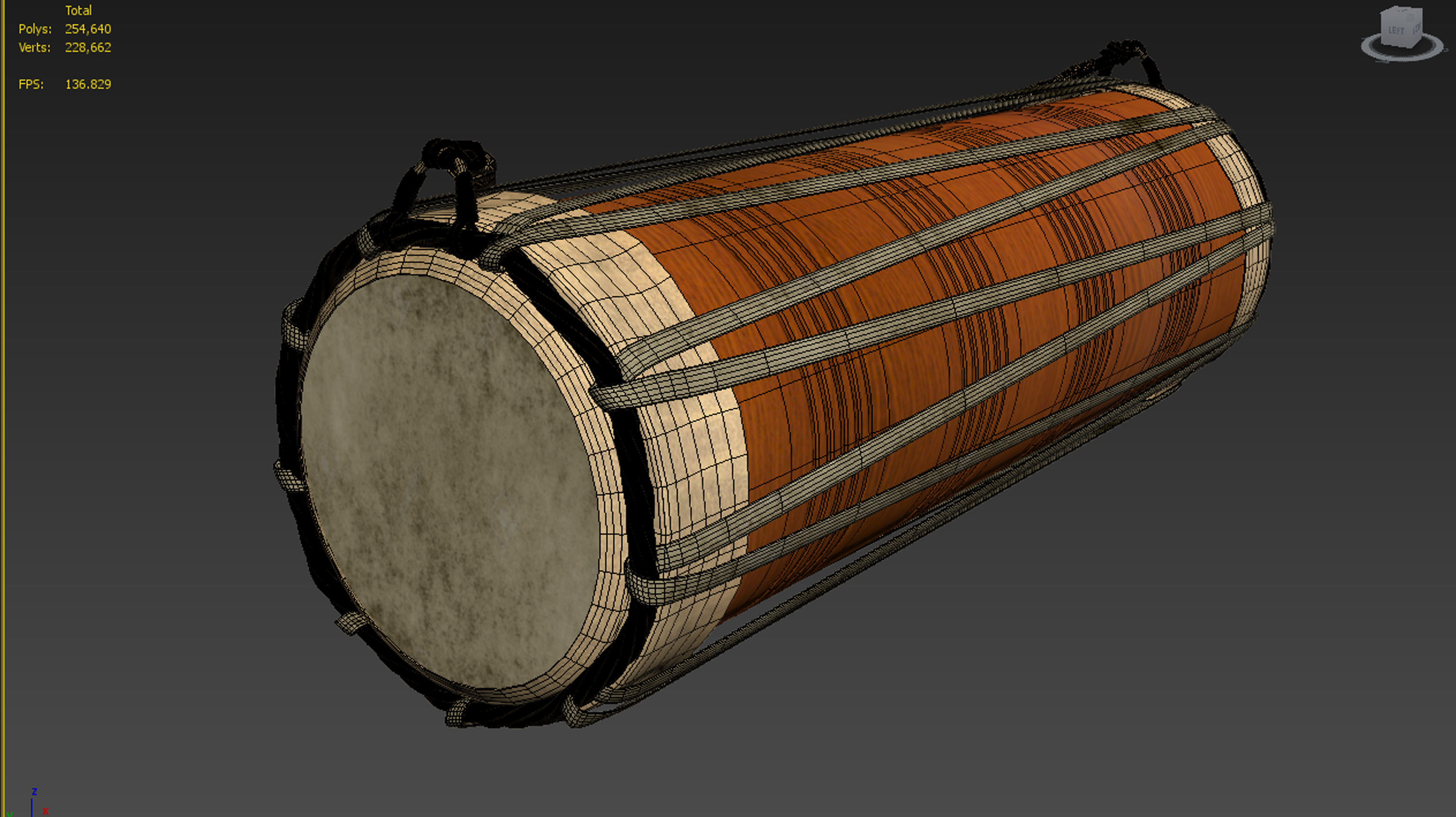 Traditional drum 3D model_3