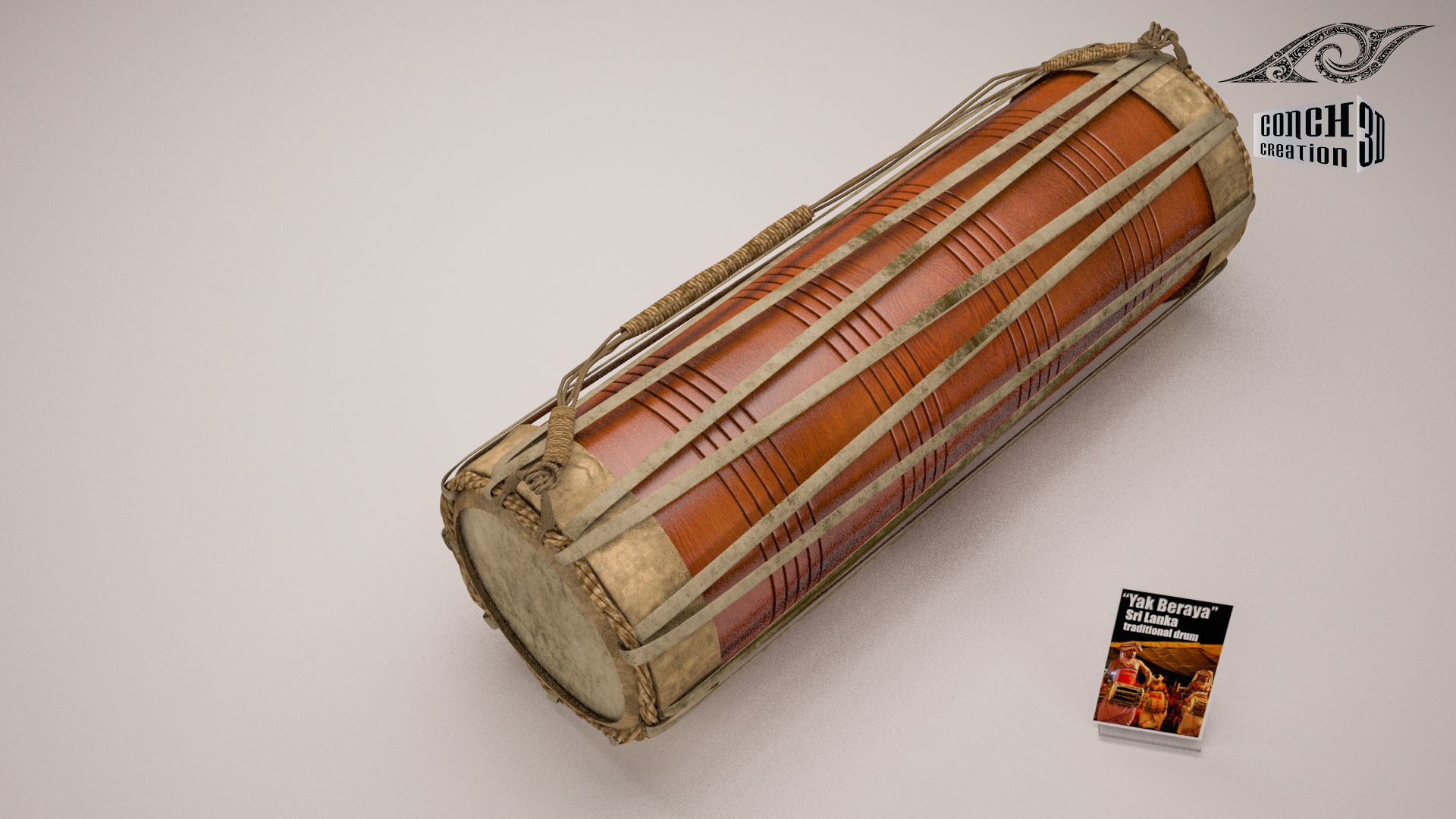 Traditional drum 3D model_8