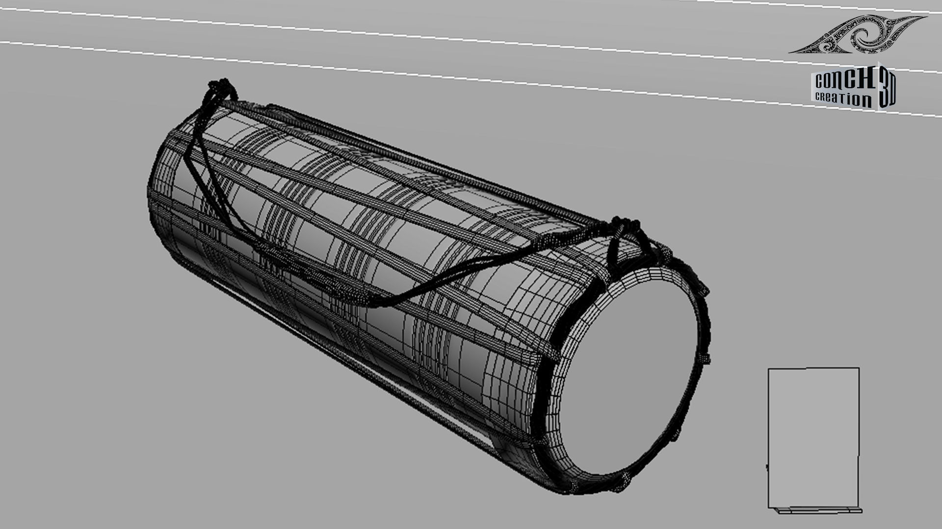Traditional drum 3D model_7