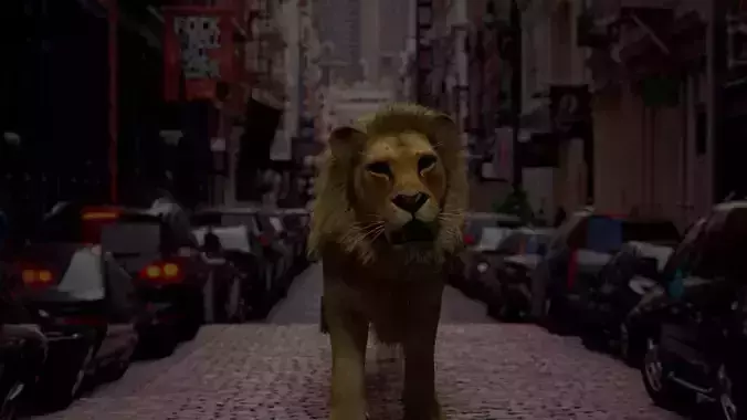 Rigged Lion 3D model